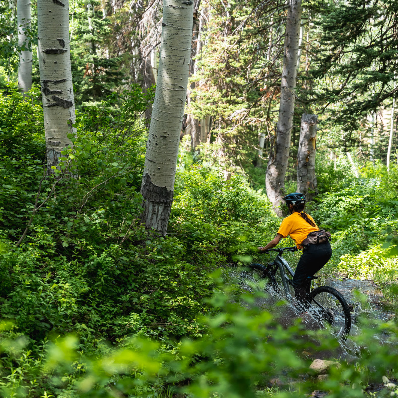 Biker reserved a bike rental delivery with Skis on the Run in Park City, Utah