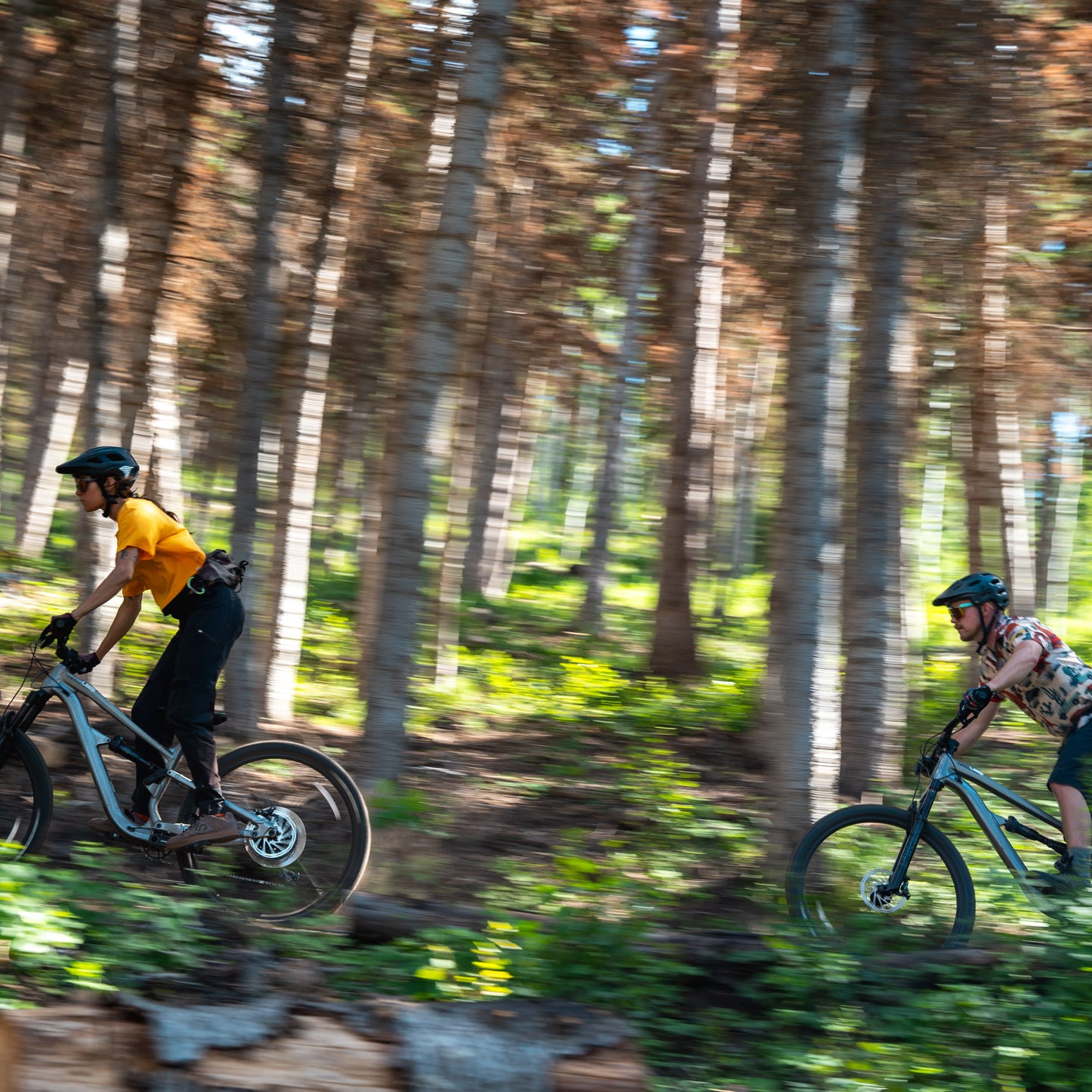 Bikers riding on Park City bike rentals from Skis on the Run