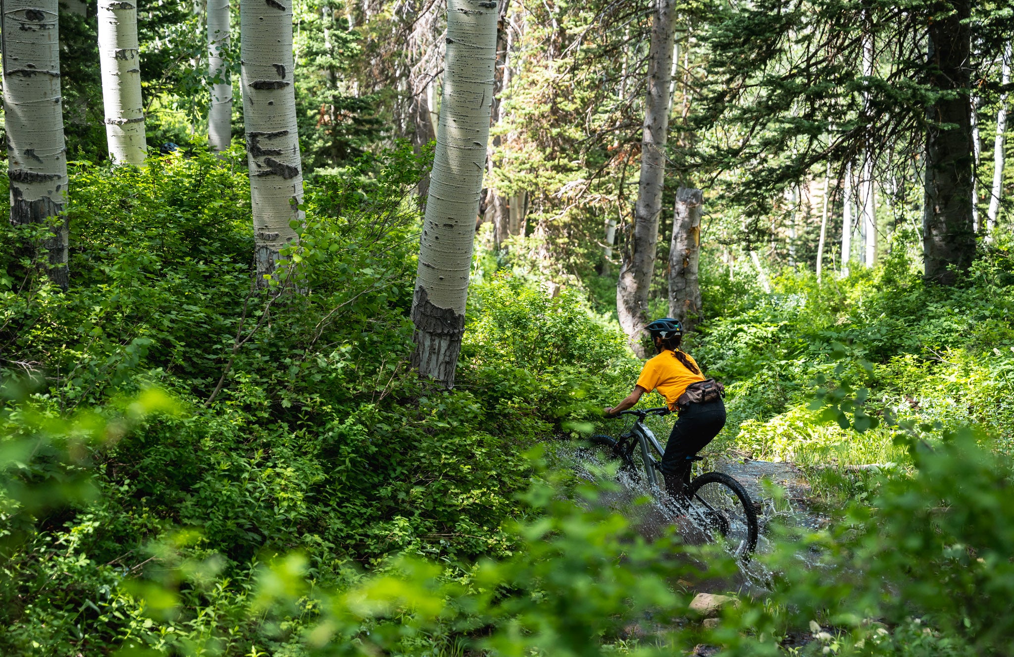 Biker reserved a bike rental delivery with Skis on the Run in Park City, Utah