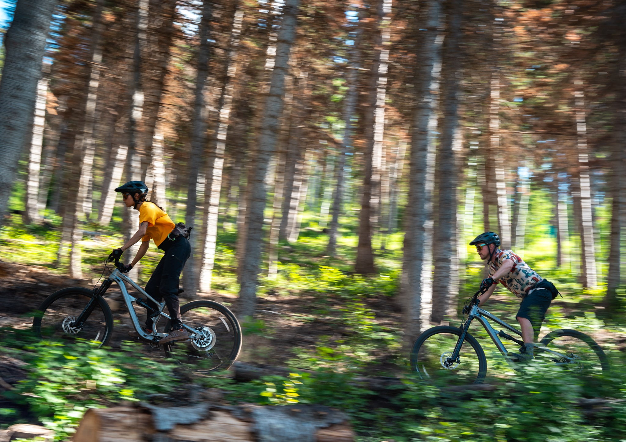Bikers riding on Park City bike rentals from Skis on the Run